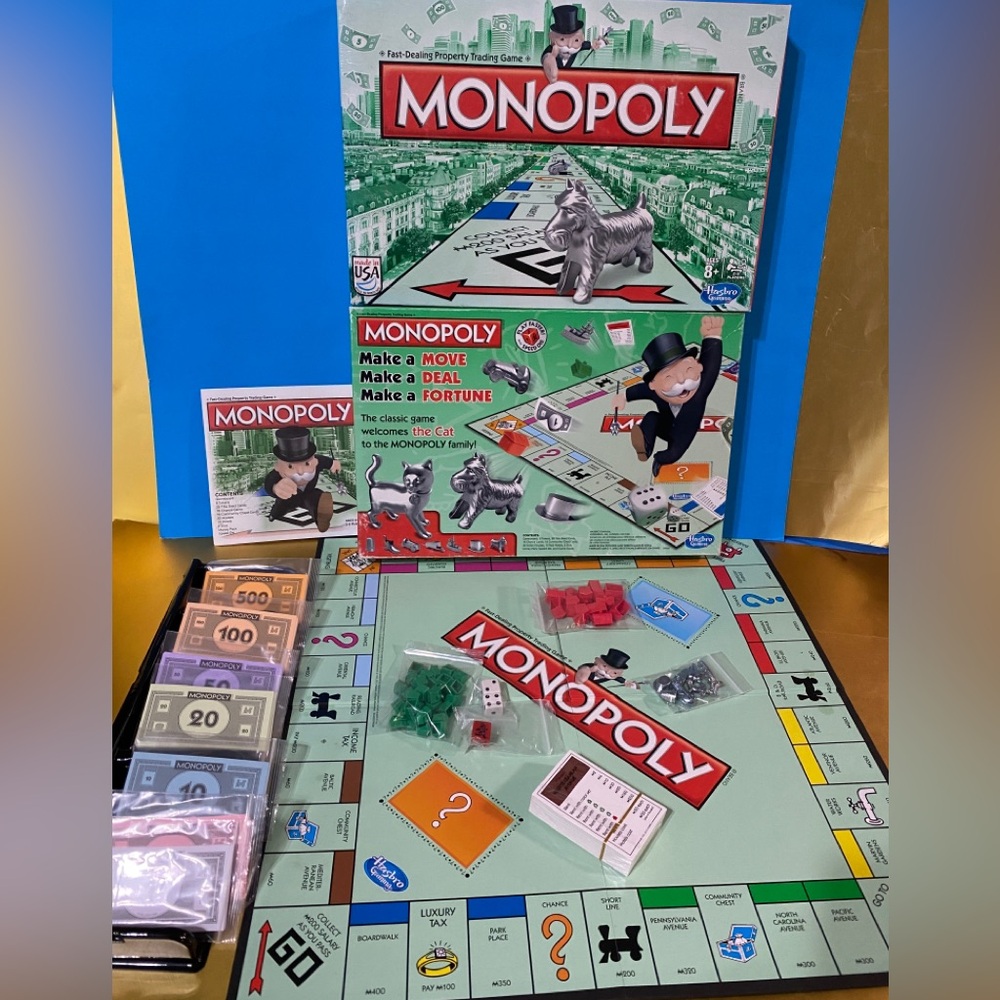 MONOPOLY GAME VTG 2013 CLASSIC CAT TOKEN INCLUDED GAME IS COMPLETE, SEALED CARDS